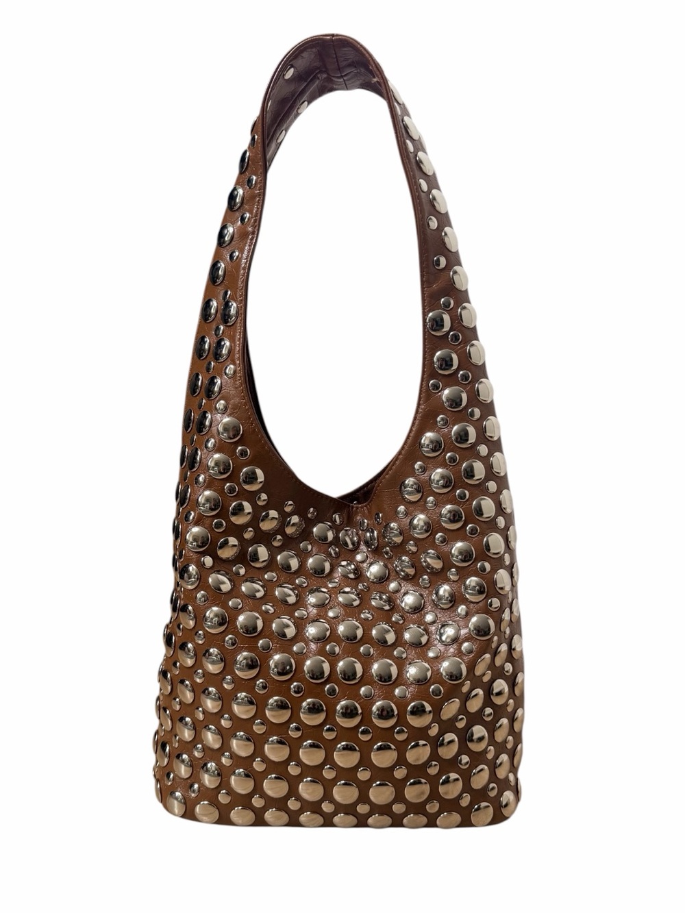 Brown Studded New Hobo Bag.
